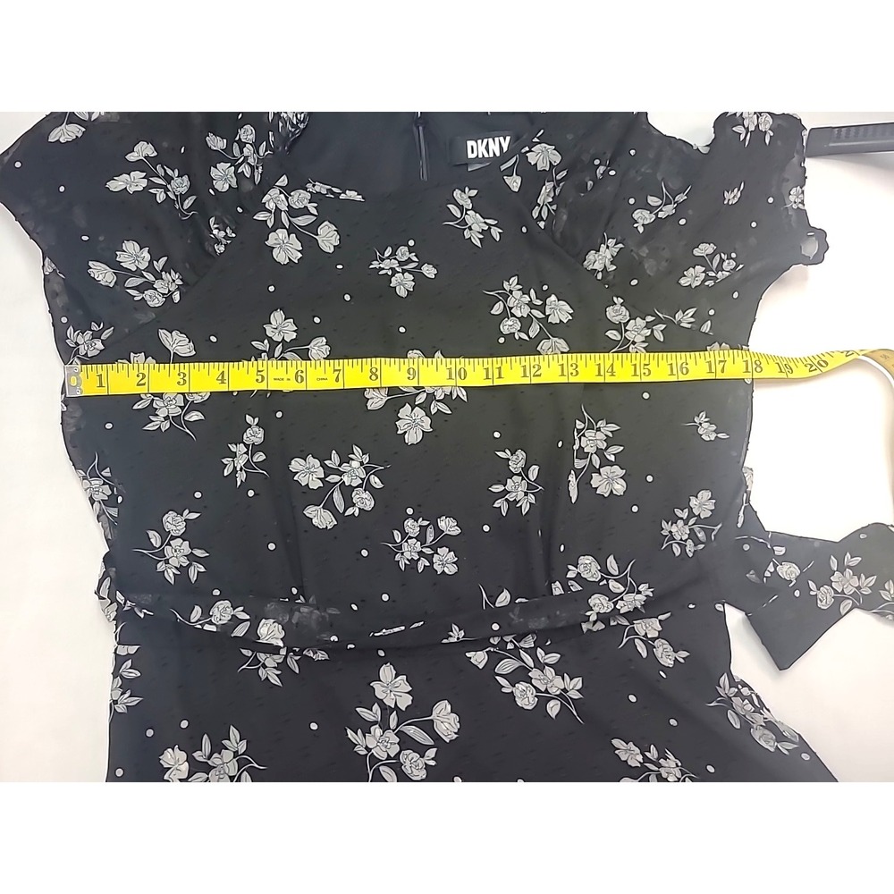 DKNY sz 6 A Line Dress Dk Floral Chiffon Lined Party Cocktail - Picture 7 of 10